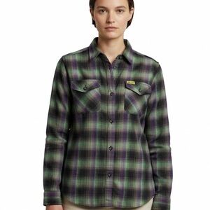 Dixxon Shirt Women's Size Small Steve Caballero Collab Flannel Green Purple